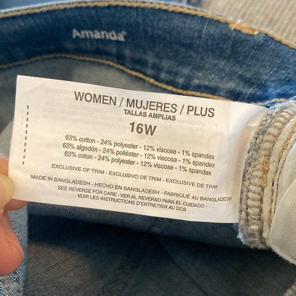 Gloria Vanderbilt Amanda capris NEW denim blue all around slimming effect 16W - Picture 10 of 10